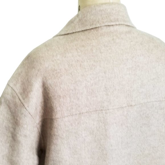 Paris Atelier & Other Stories Jacket Coat Herringbone Wool Soft Oversized Tan - Picture 5 of 7